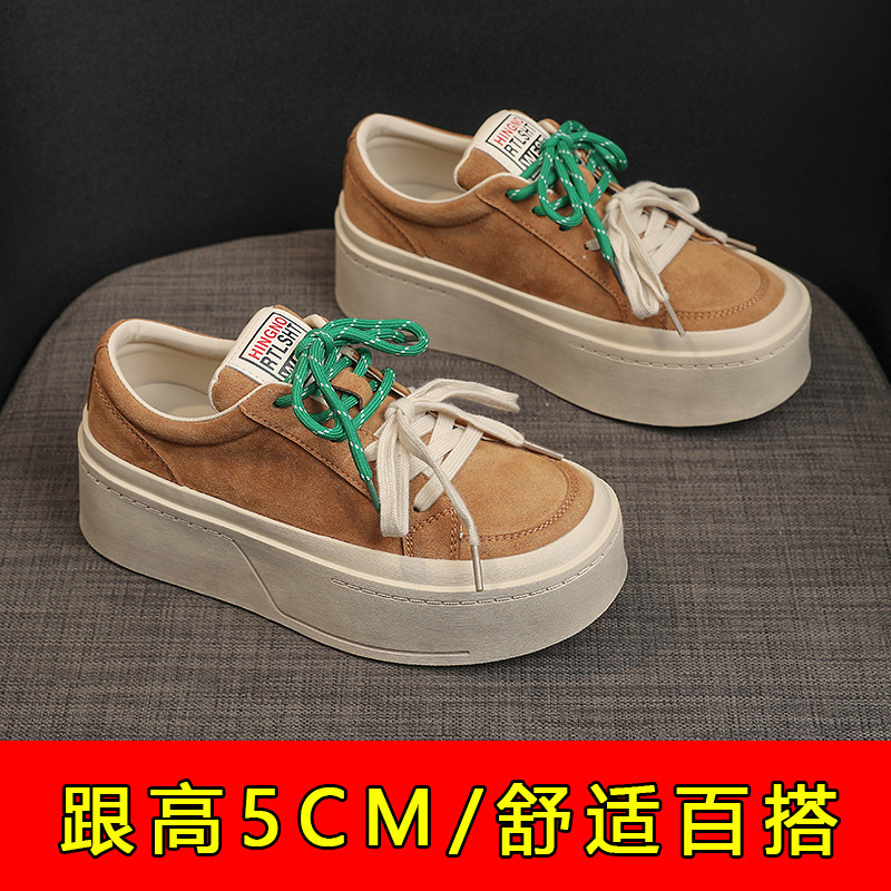 欧洲站复古真皮面包鞋女2025秋冬新款超火轻便厚底运动休闲小白鞋|undefined