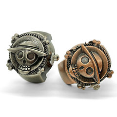 【戒指表】亞馬遜跨境外貿海賊王個性時尚男女復古戒指手錶批發