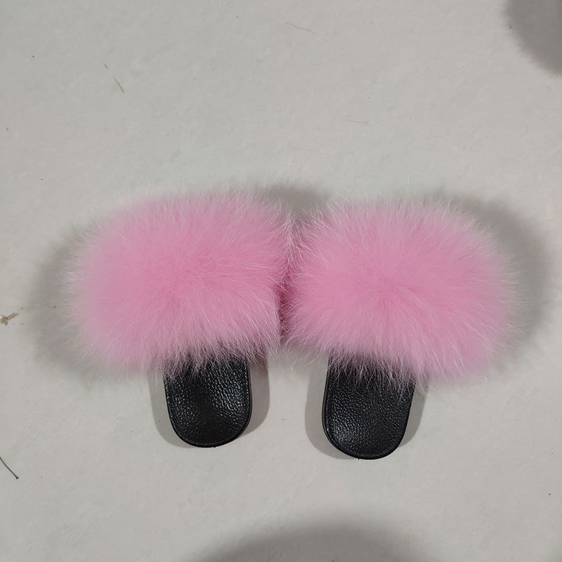 Wholesale fur fox fur children's slipper...
