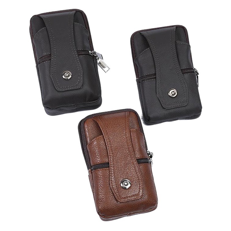 Factory wholesale waist bag New cowhide mobile phone Bag Men's Multifunctional leather belt mobile phone case diagonal mobile phone bag gift