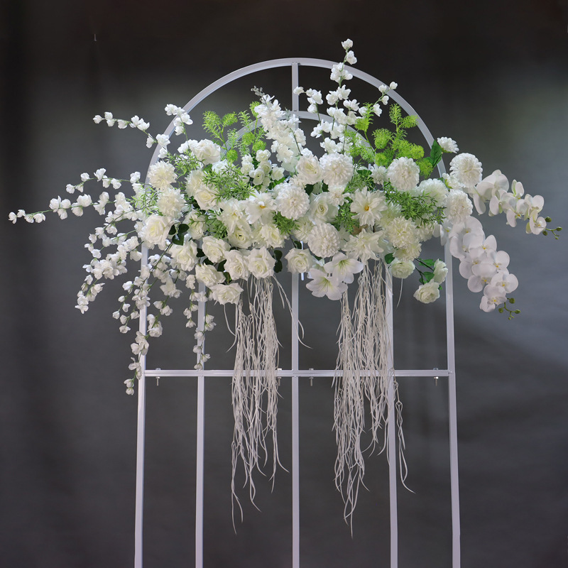 披露宴誕生日シミュレーション花芸装飾屋外結婚式布景絹花園芸壁掛けアーチ背景装飾花|undefined