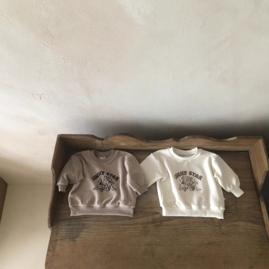 Ropa de estilo coreano para niños a principios de otoño suéter infantil suéter estampado otoño para niños ins Camiseta de manga larga para niñas image 3