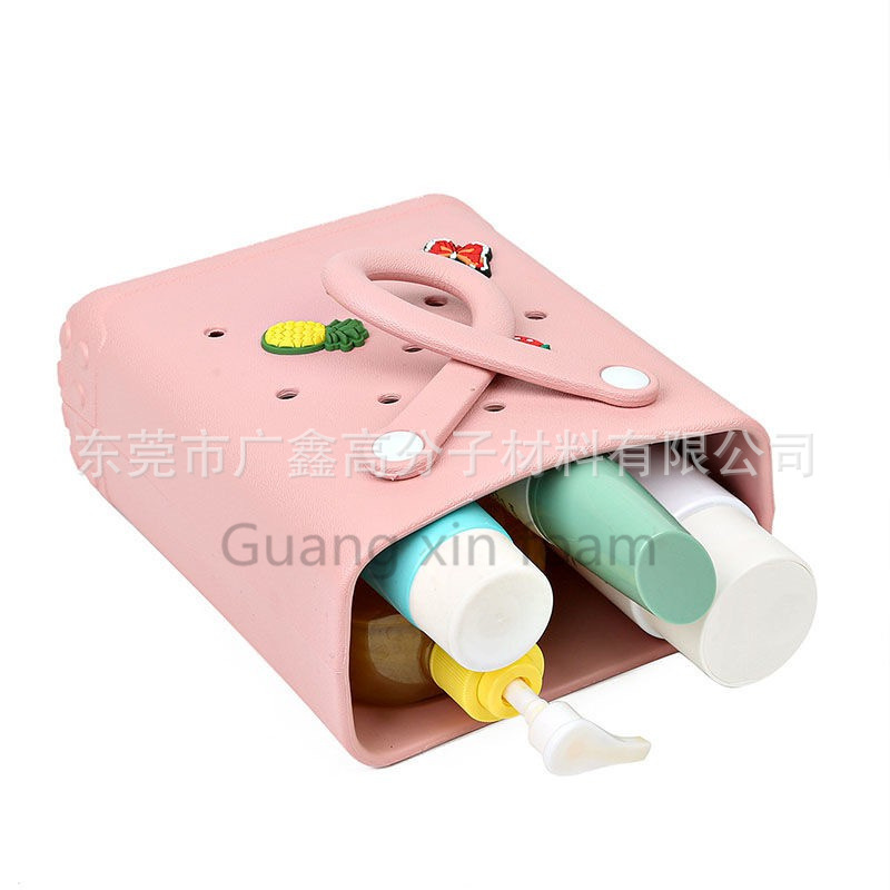 EVA新款果冻DIY洞洞包可爱水果配件沙滩度假约会简约手提包可斜跨