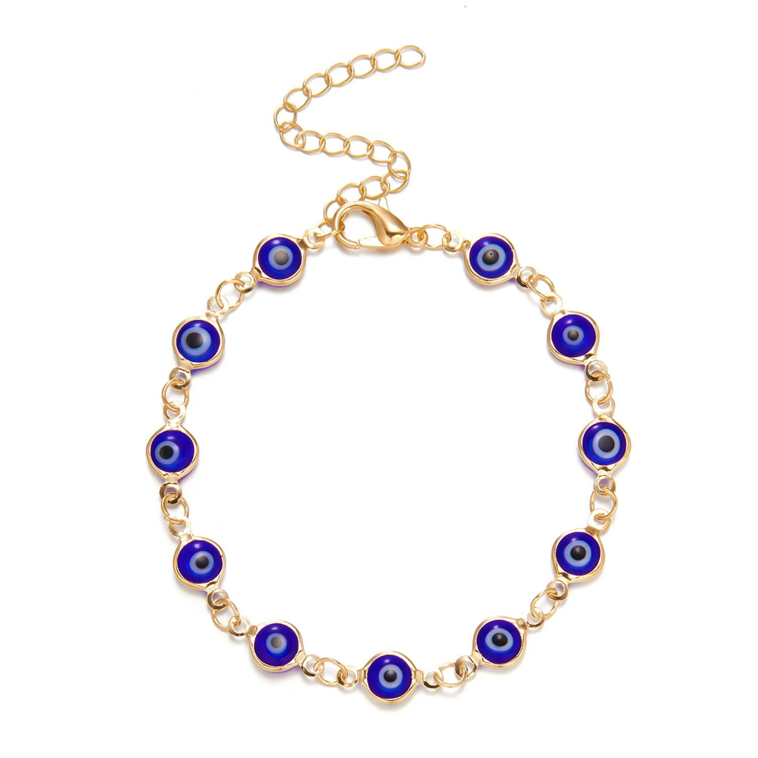 Браслет Gangmai Jewelry BR22Y0176 — 6 мм сплав защитное «глаза-злой глаз» регулируется 16+5 см