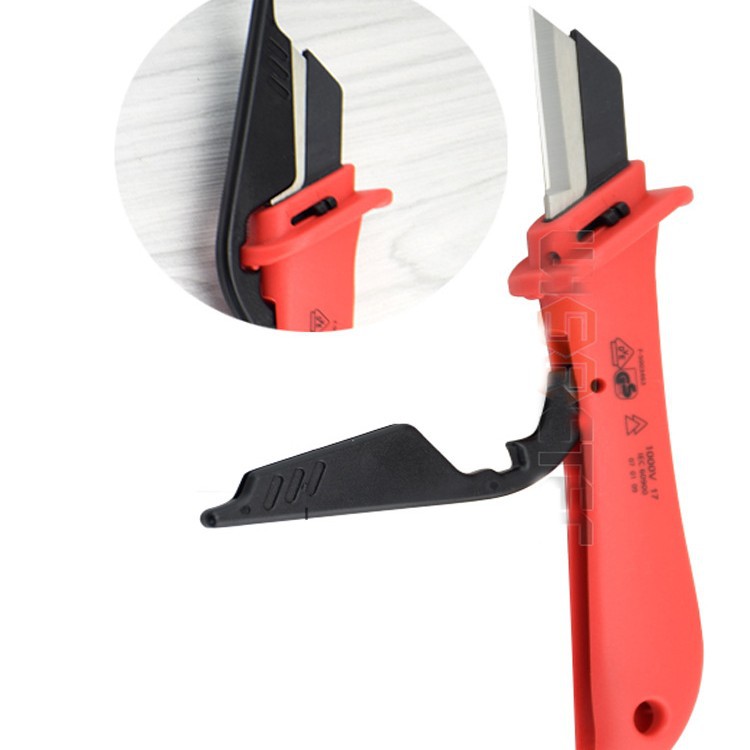 Mango de madera cuchillo plegable electricista con cuchilla y alambre y cable escariador peeling electricistas cuchillo