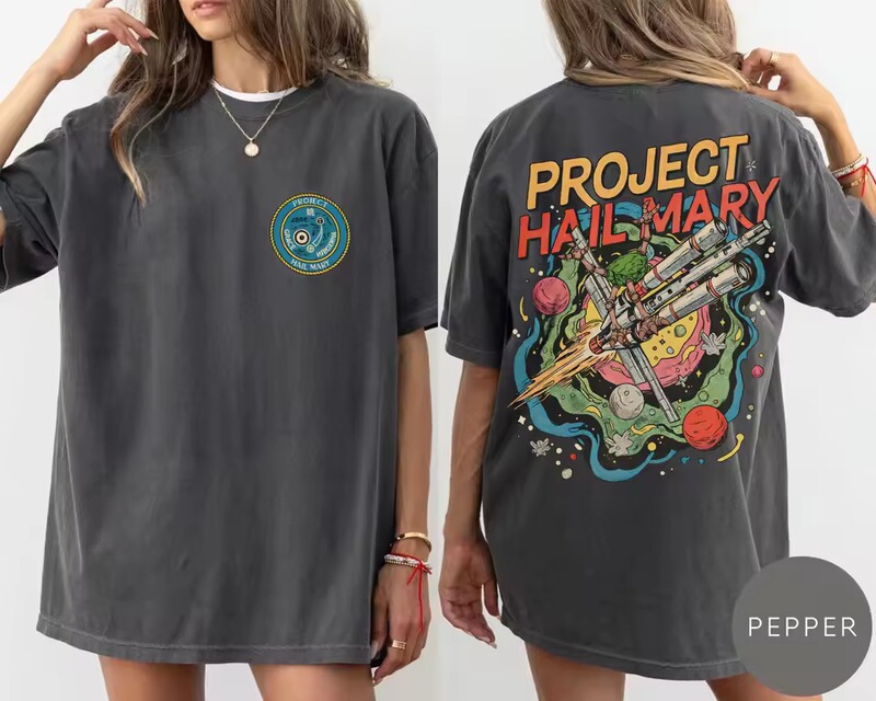 Project Wanfu Maria Book Double-Sided T-Shirt for Men and Women, New Summer Cotton Casual Fashion Round Neck Short-Sleeve T-Shirt