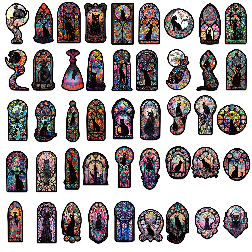 Guitar, Cat Pattern Cute Style 1 Set Guitar Cat Learning School PVC Cute Stickers