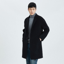 秋冬高端双面羊毛大衣男中长款宽松西装落肩羊毛呢子风衣外套