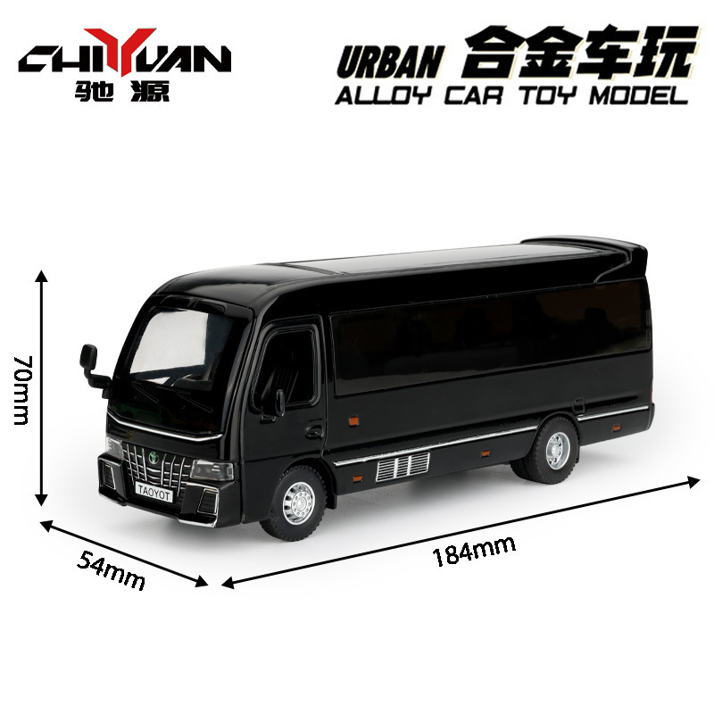 Zhongyuan Xinghe Gold Car Model 1:32 Coaster Bus Car Back Force con sonido y luz Coche de juguete Decoración de modelo de sonido