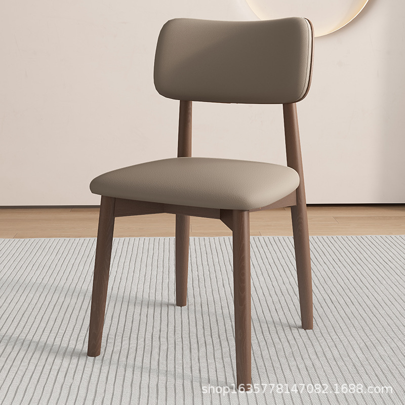 Silla de comedor de madera sólida nórdica, silla de comedor de hotel, silla de respaldo de fábrica, taburetes de comedor modernos y simples