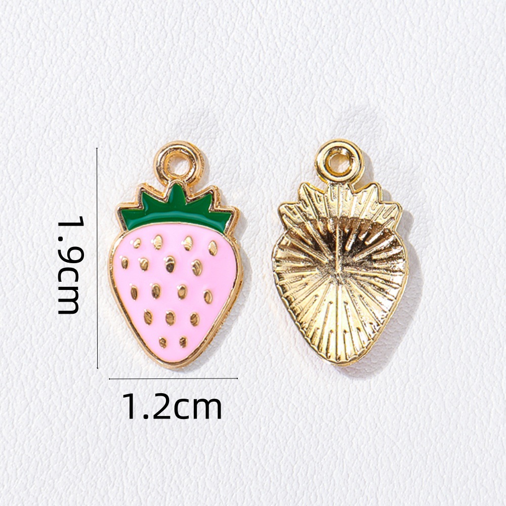 Colgante de frutas de aleación con gota de aceite, DIY pulseras y pendientes