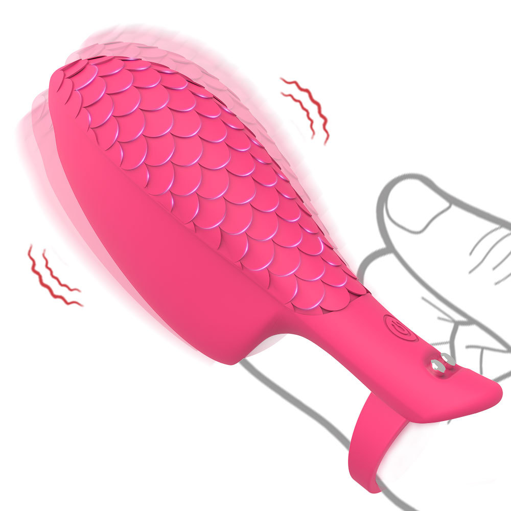 Fish Scale Silicone Finger Vibrator With 10 Vibration Frequencies_voghion.com