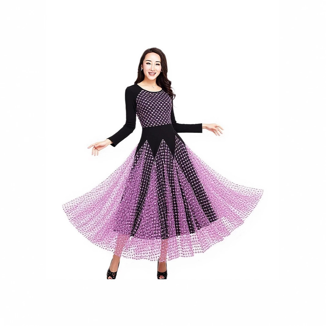 Новая юбка для современного танца, платье для бальных танцев, большая распашная юбка, одежда для выступлений с длинными рукавами, одежда для выступлений в бальных танцах, современный танец