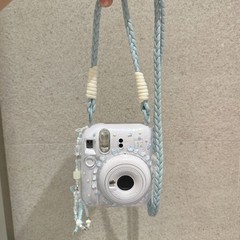 mini12/11透明外壳instax水晶壳拍立得硬壳相机保护壳壳子链条潮