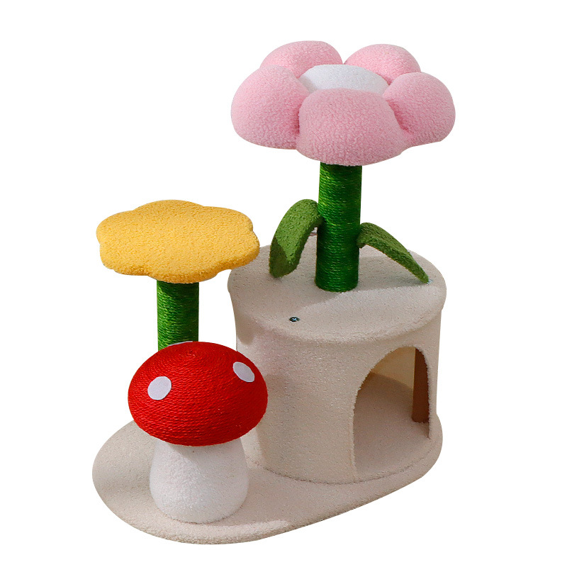 Venta directa de fábrica, rascador para gatos con forma de hongo, adecuado para todas las estaciones, plataforma de salto para gatos, rascador para gatos, cama para gatos, juguete integrado para mascotas.