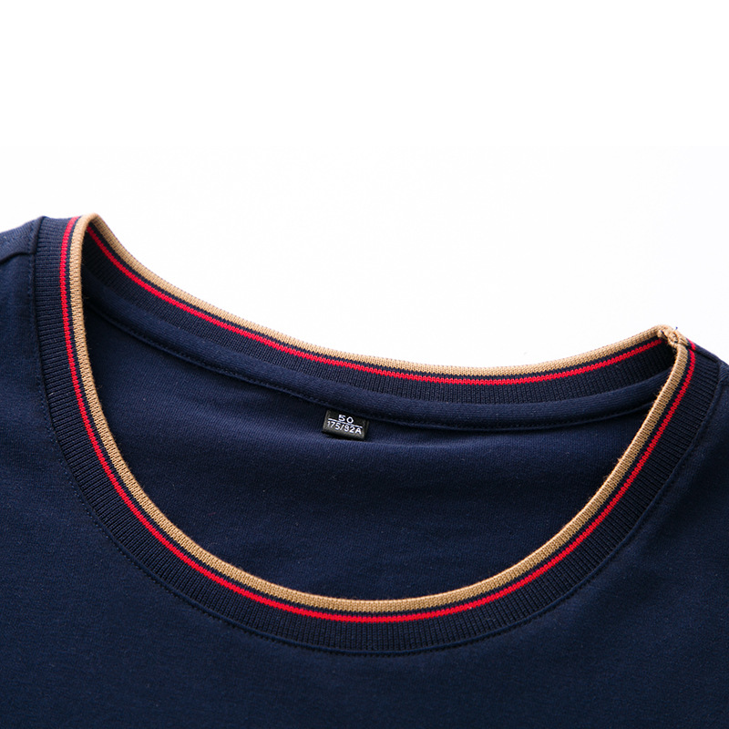 Mingdi Mouse – T-shirt à manches courtes et col rond pour homme, Polo d'affaires à rayures en pur coton, nouvelle collection été 2024_voghion.com