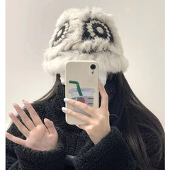 ウサギの毛の漁師の帽子の女性の虎の頭の帽子の秋冬のかわいいぬいぐるみのニットの帽子はライオンの漁師の帽子のトラの盆栽の帽子を目覚めさせます。