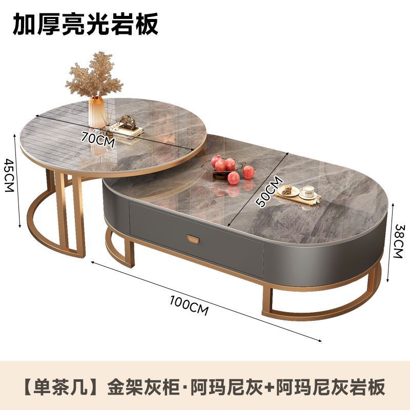 골드 프레임 그레이 캐비닛 + 아르마니 그레이 더블 슬레이트