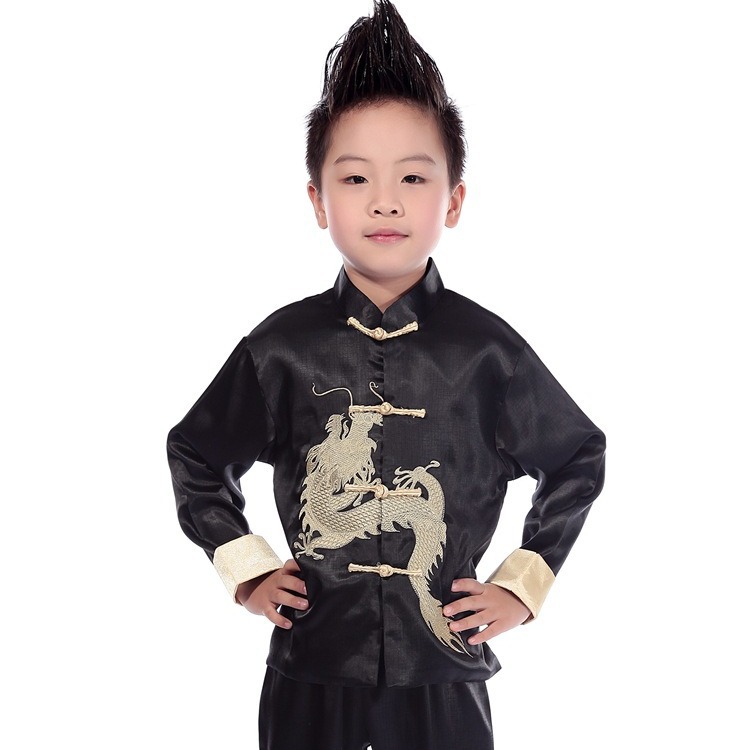 Ethnic children's long-sleeve for boys, summer set, suit, dress, ethnic style, special occasion clothing 5