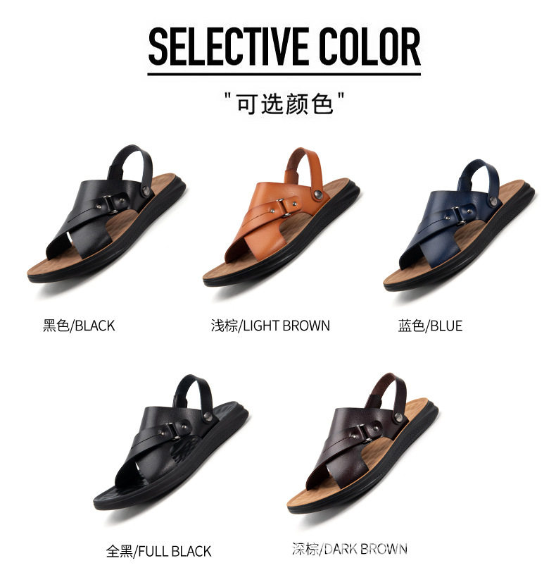 Dép sandal nam quai ngang hở ngón hai chiều chống trượt, chất liệu siêu sợi thoáng khí — Màu xanh lam, Nâu vàng, Nâu Đen, Nâu đậm chi tiết 6