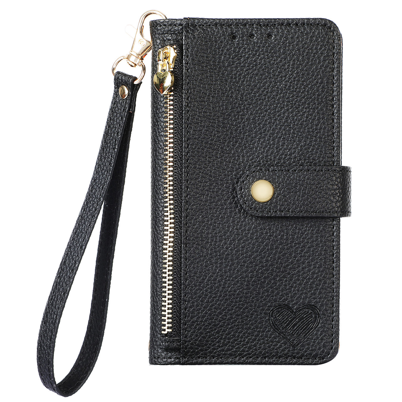 109g Weight iPhone Applicable Brands Phone Cases Classification tpu, Pu Leather Material Heart Shape, Solid Color Pattern Basic Style Heart Shape Solid Color Tpu Pu Leather Wallets 4