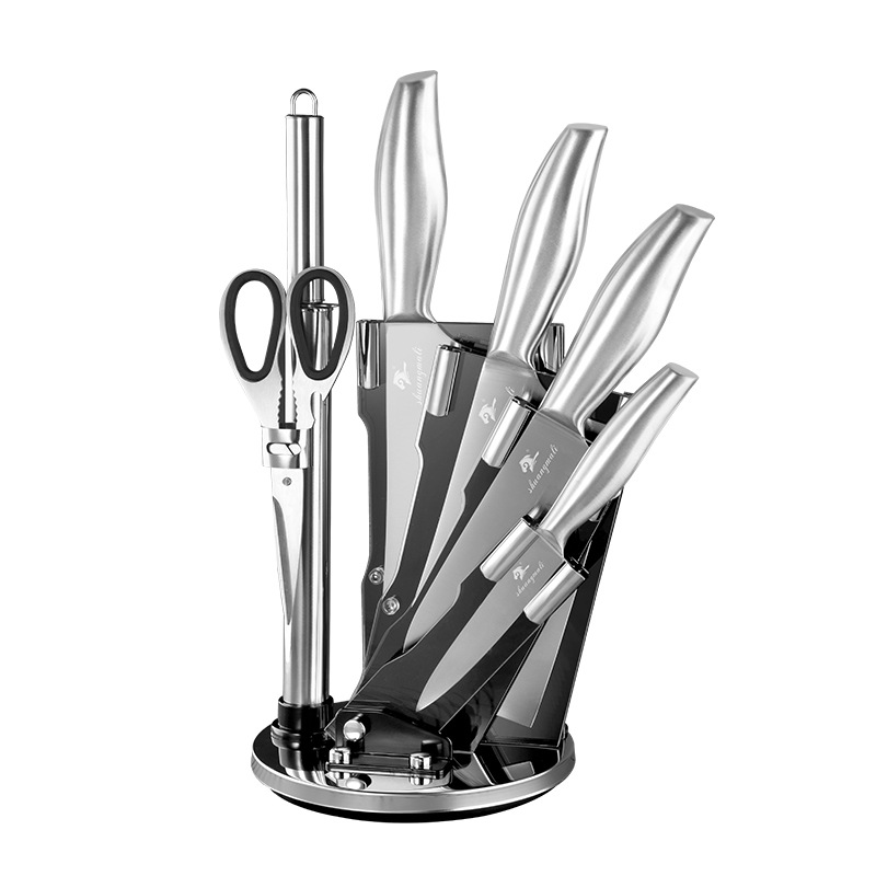 Cuchillo acrílico cuchillo de acero inoxidable cuchillo conjunto de siete piezas cuchillo de frutas conjunto de cocina regalo cuchillo de cocina combinación de cuchillo base