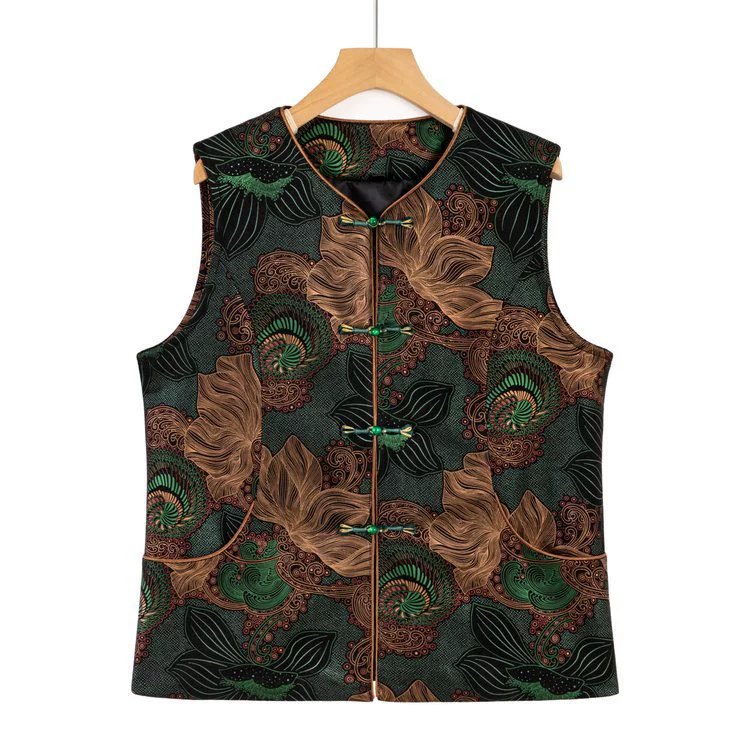 Люди среднего и пожилого возраста новый китайский жилет женская мама весна 2025 новая бабушка китайский стиль танг весенний осенний жилет