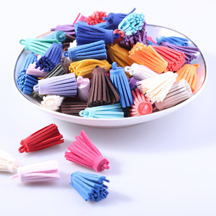 3cm Korean Velvet Tassel Bag Pendant Accessories Key Pendant pu Tassel Hanging Cross-border diy Jewelry Accessories