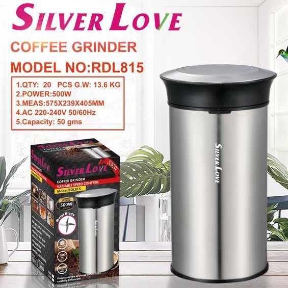 SILVER LOVE, molino de granos eléctrico, molino seco, taza de molienda, molino de granos de café portátil