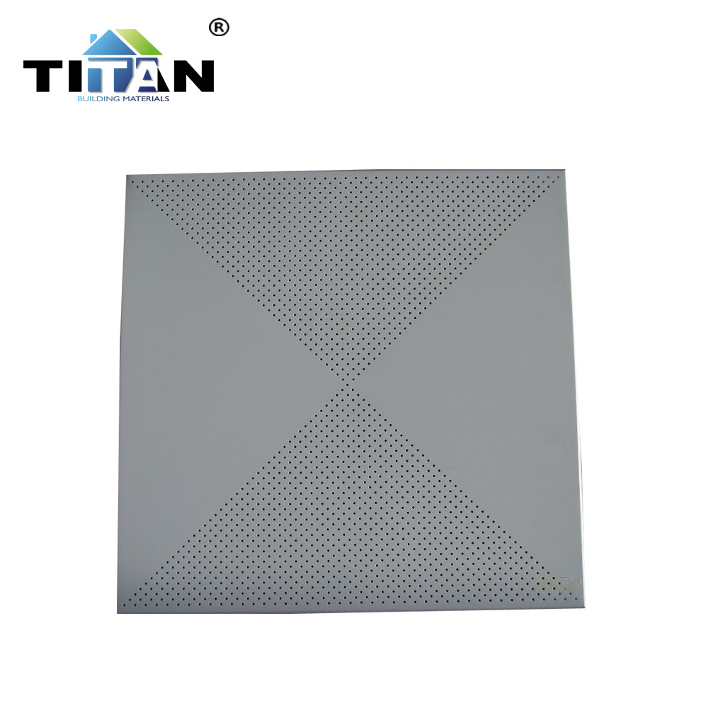 Proyecto de techo integrado placa de refuerzo de aluminio 600x600 oficina placa de techo de aleación de aluminio