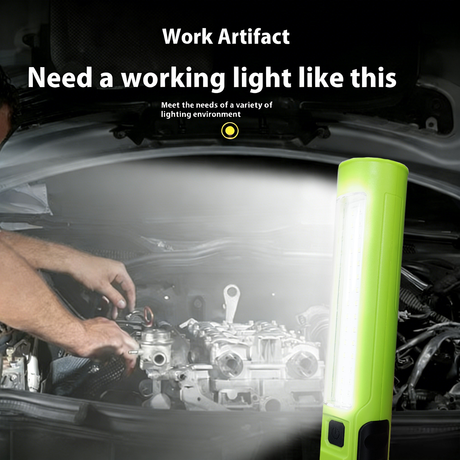 Led Car Repair Work Light, Rechargeable with Magnet, Handheld Anti-Fall Car Repair Light, Emergency Light