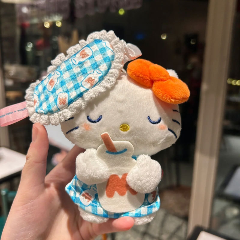 新款三丽鸥插画师系列HelloKitty小挂件毛绒玩具百搭包包公仔挂饰|undefined