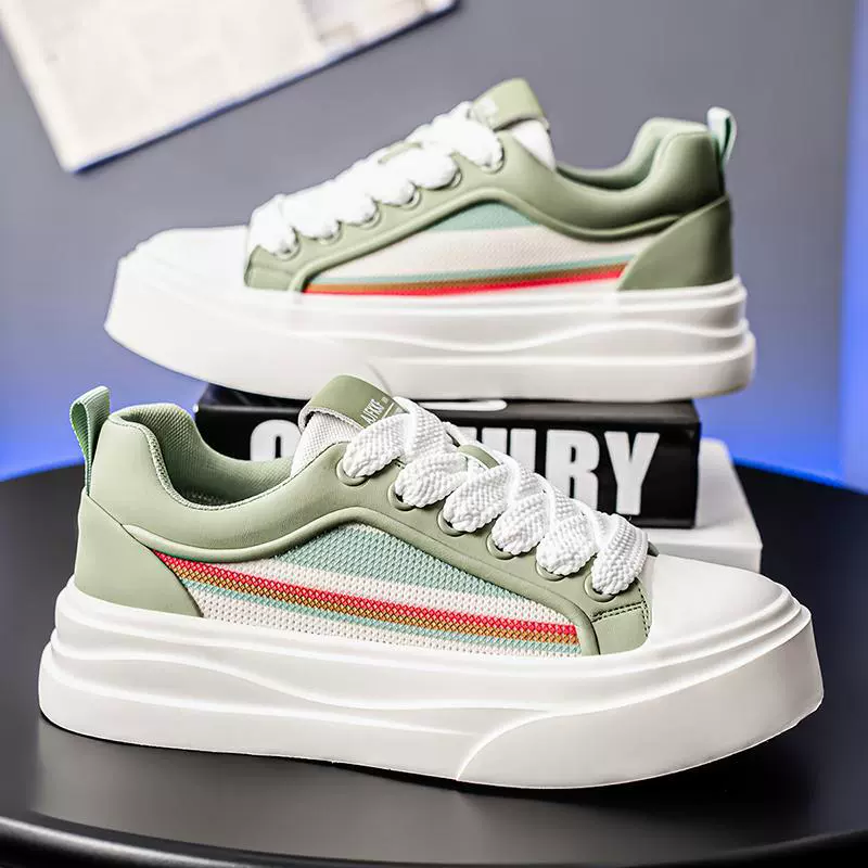 2025 новые летние мужские низкие кроссовки, повседневная обувь на толстой подошве, простой стиль для повседневной носки, свежие и модные молодежные кроссовки