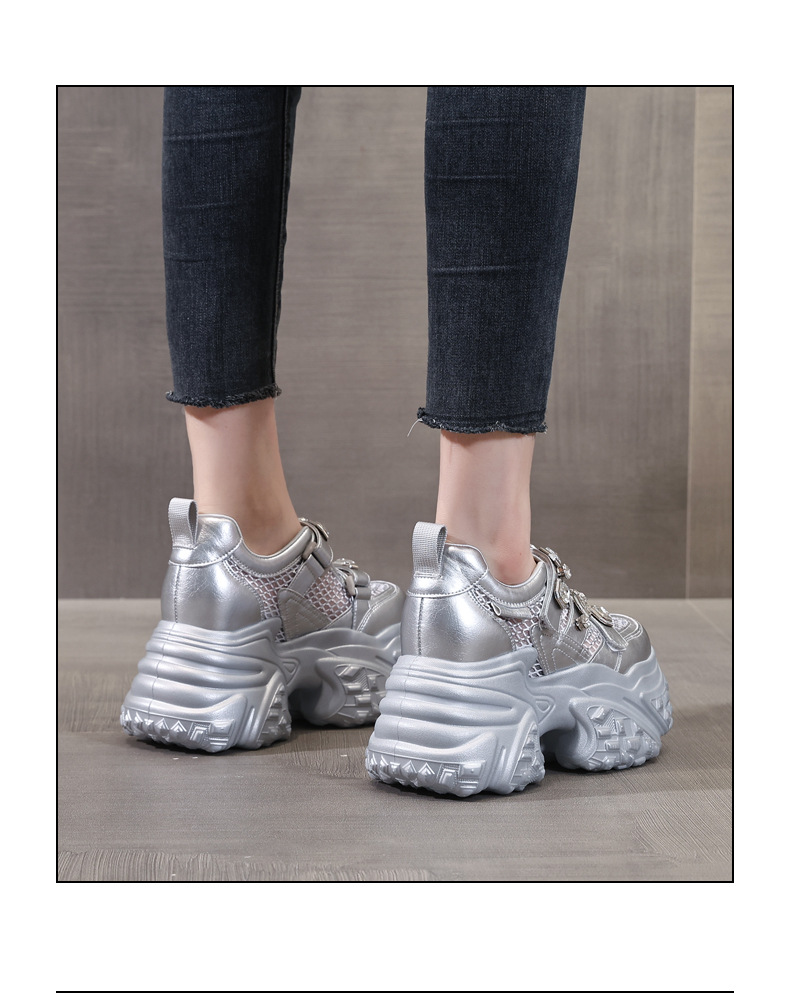 Giày sneaker nữ đế dày lưới thoáng khí phong cách thể thao — Màu trắng chi tiết 16