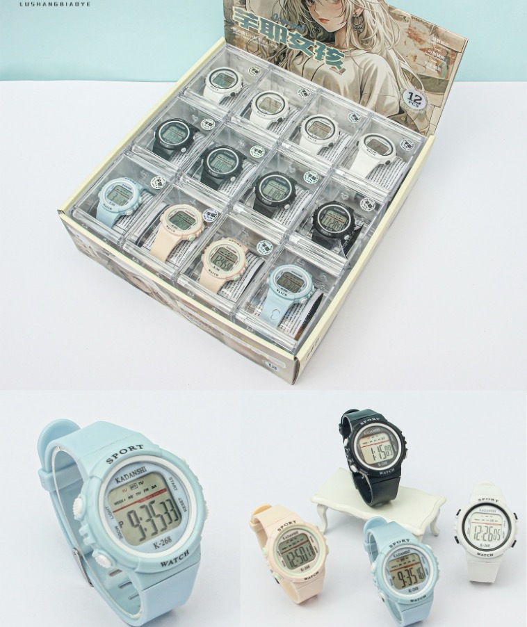 Reloj de cuarzo nuevo reloj electrónico LED coreano simple reloj de estudiante caja de plástico transparente reloj gran cantidad Congyo