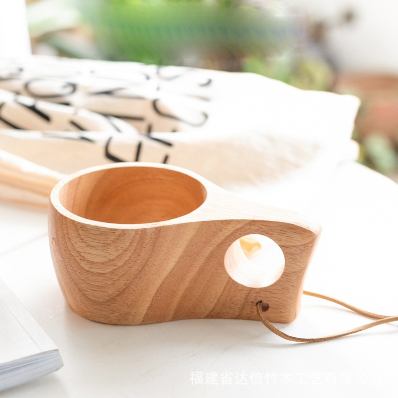 Daxin madera de caucho de bambú taza de leche taza de café taza de agua de madera natural Oficina taza portátil regalo japonés y coreano