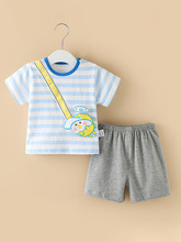 小童休闲夏装纯棉短袖薄款男宝宝分体套装婴儿衣服两件套运动夏季
