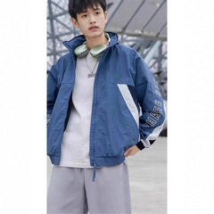 2025春秋季夹克外套男士潮流宽松翻领运动休闲工装风衣上衣服5148