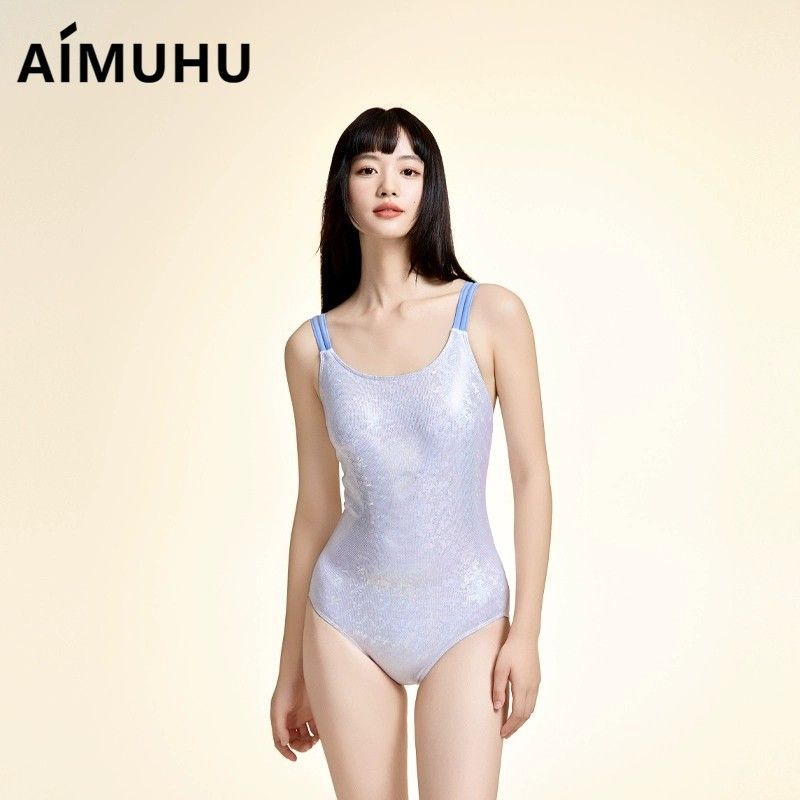 Moonlight Stone Racing Slim Even Body Special Meat Cover 2024 New Beautiful White Sports Swimsuit High Sense