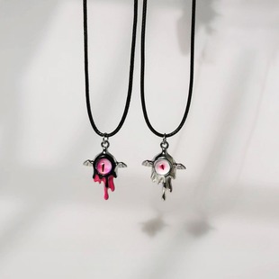 y2k Spice Girls Japanese and Korean Style Ins Cute Little Monster Lava Wings Necklace Retro Devil's Eye Niche Collarbone Chain