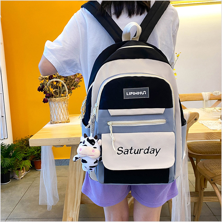 Korean Large Capacity Candy Color Embroidery Backpack Wholesale Nihaojewelry display picture 17