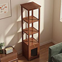 转角置物架耐用角柜客厅沙发墙角置物柜非实木摆件架子复古转角柜