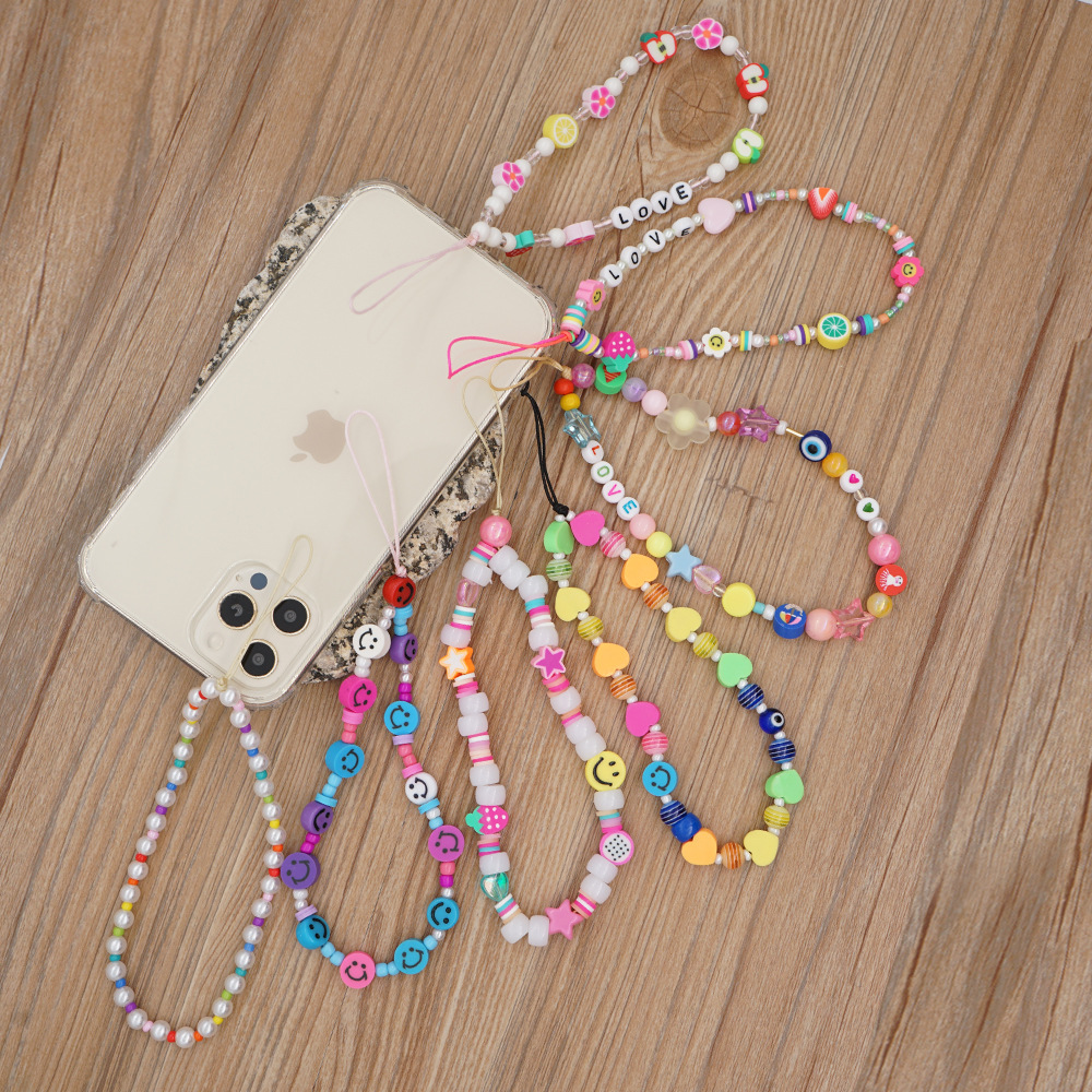 Vente En Gros Bijoux Acrylique Couleur Mélangée Love Lanière De Téléphone Portable Nihaojewelry display picture 7