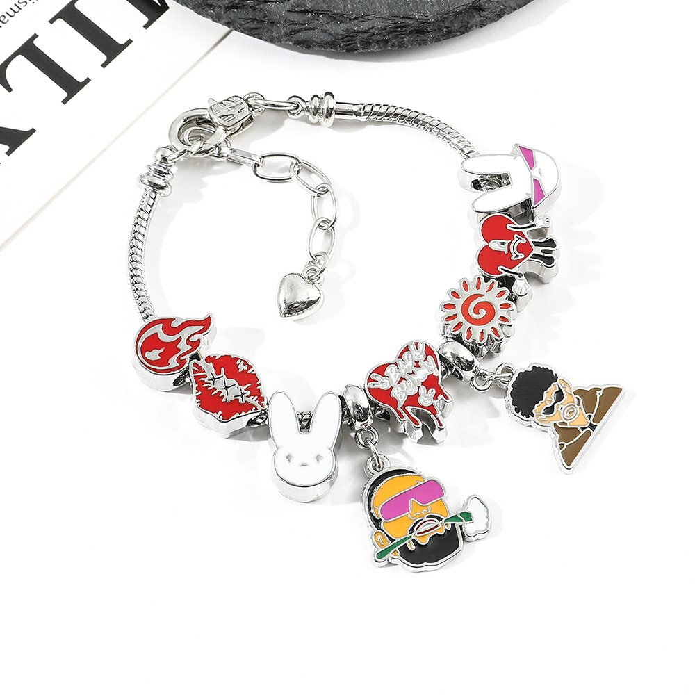 Fashion Human Rabbit Lips Alloy Beaded Plating Womenu0027S Bracelets 1 Piece