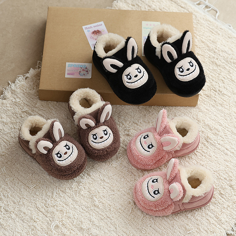 2025新款冬季小童棉鞋男童女童保暖棉鞋包跟软底婴幼儿毛毛鞋冬
