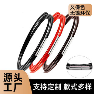 Waterproof Necklace Stainless Steel Rice Bead Clasp Wax Cord Jade Pendant Cord Pendant Cord Gold Jewelry Pendant Cord