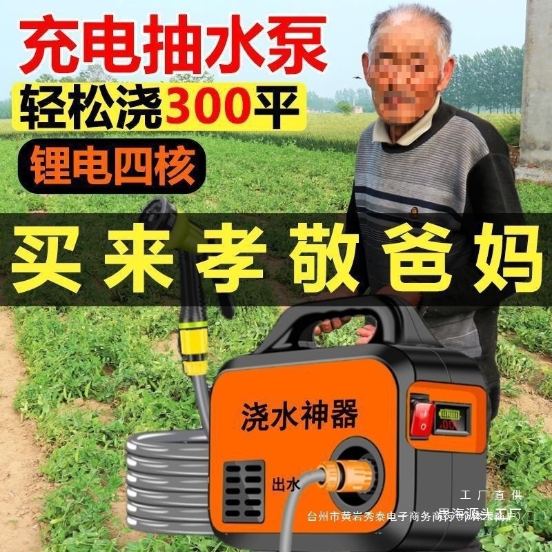 抽水泵小型充电式菜地浇水机淋浇菜浇地家用锂电抽水机灌溉机|undefined