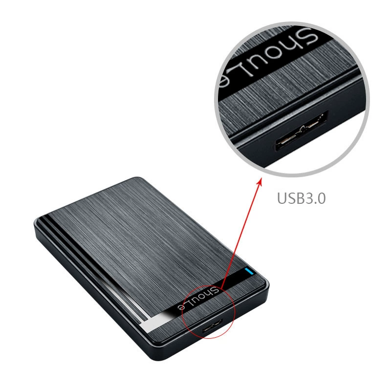 Корпус для 2.5" SSD/жесткого диска Shuole Shuole, SATA, USB 3.0, без инструментов, внешний переносной накопитель