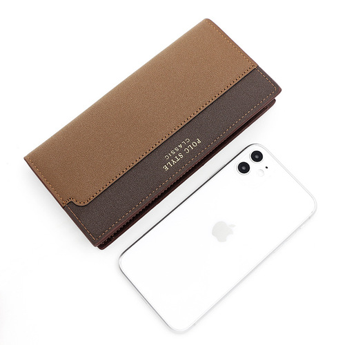 Men's Wallet, New Style, Large Capacity, Multiple Card Slots, Two-Tone Design, 30% Off, Men's Long Wallet