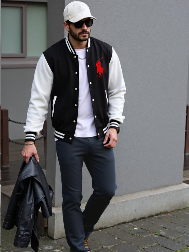 Cross-Border Autumn and Winter New Style Pony Baseball Jacket Embroidered Casual Jacket Unisex Versatile Personalized Ralph Lr